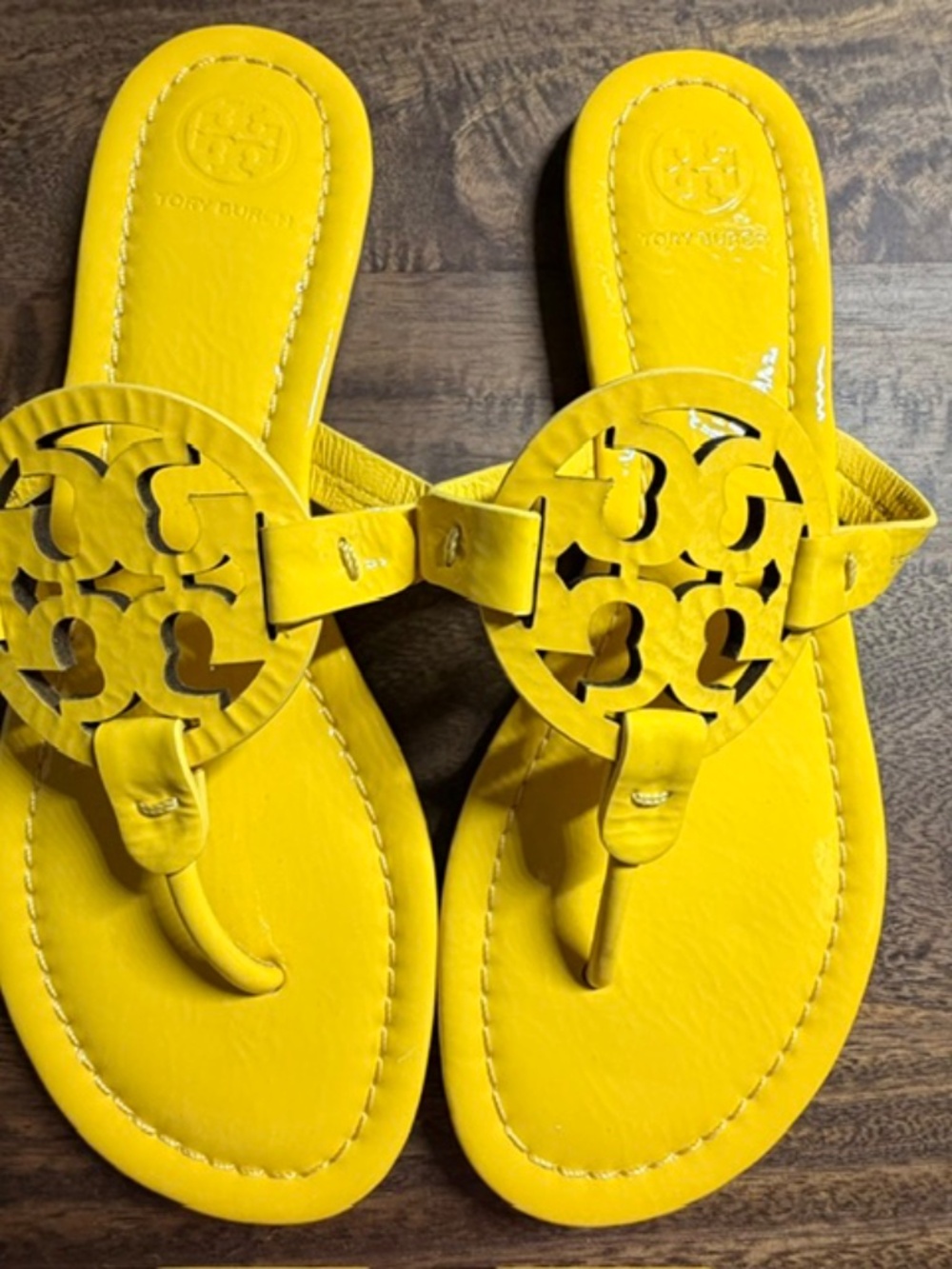 Tory Burch Yellow Miller Sandals Size 8